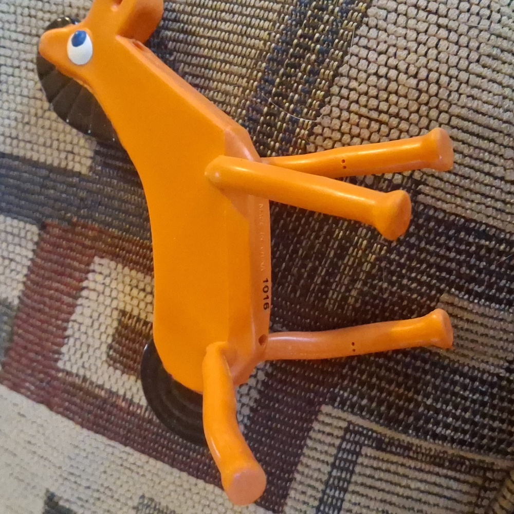 Vintage Orange Plastic Horse Toy Pokey - Picture 3 of 4